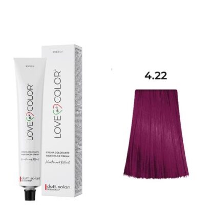 Love Me Color Bαφή μαλλιών 4.22 Καστανό ιριζέ έντονο - 100ml + Δώρο οξυζενέ 150ml