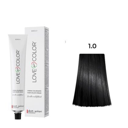 Love Me Color Βαφή μαλλιών 1.0 Μαύρο - 100ml + Δώρο Οξυζενέ - 150ml