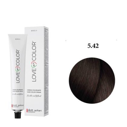 Love Me Color Βαφή μαλλιών 5.42 Καστανό Ανοιχτό Χάλκινο Ιριζέ - 100ml + Δώρο Οξυζενέ - 150ml